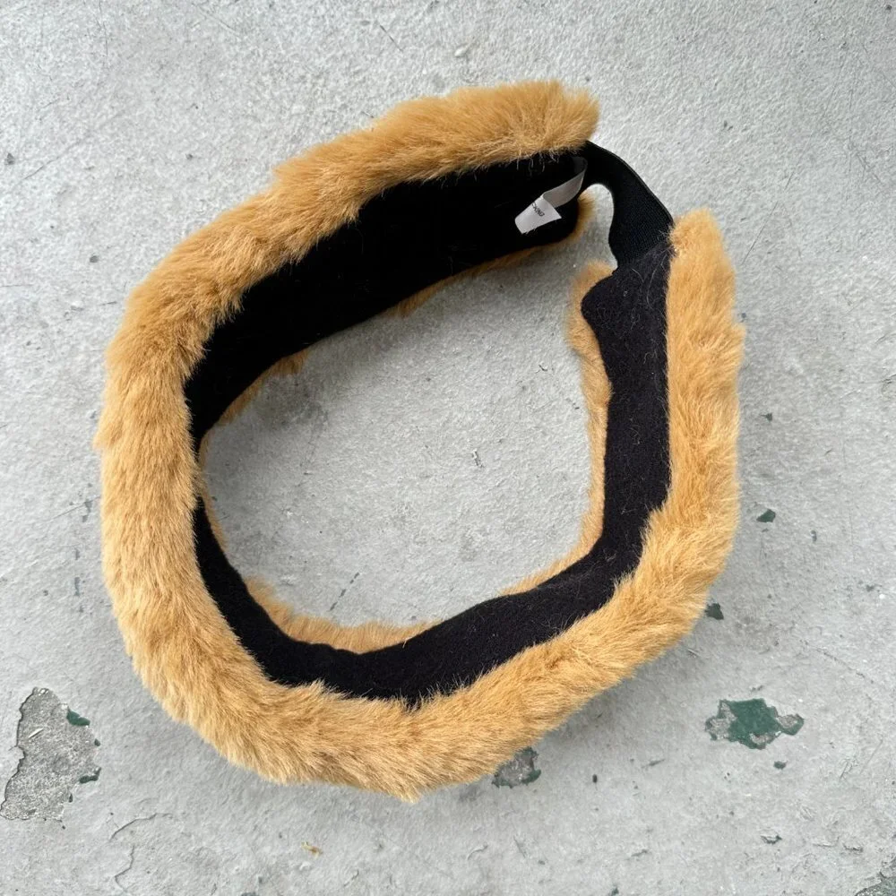 Brown Faux Fur Headband Head Wrap